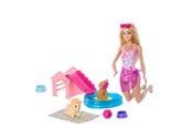 Dockor & Tillbehör - Barbie Puppy Pool Party Aloha Blonde - JBF35