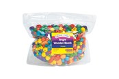Konst- och hantverksmaterial - Colorations - Clear Wooden Beads 450 grams - WOODBEAD
