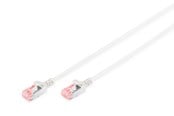 Nätverkskabel - DIGITUS CAT 6 U-FTP Slim Patch Cord - 10m - Grå - 10m - DK-1624-100S
