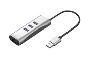 Nätverkskort (adaptrar osv.) - Roline VALUE - network adapter - USB-C 3.1 - USB 3.0 x 3 + Gigabit Ethernet x 1 + USB 3.1 x 1 - 12.99.1116