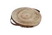 Konst- och hantverksmaterial - Playwood - Decoration Tree Disc Paulownia Wood with Leather Handles - sl1187