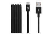USB-kabel - Apple Beats USB-A to USB-C Woven Cable (1.5 m / 5 ft.) – Bolt Black - MDGG4ZM/A