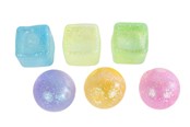 Små presenter till barn - Pocket Money Squeeze Suger ball and square 6cm assorted - 621675