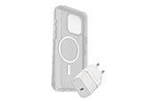Mobile - Covers & Cases - OtterBox KIT Apple iPhone 15 Pro Max (Symmetry Clear MagSafe / Premium Glass AM / EU USB-C Wall Charger 30W - white) - 78-81248