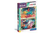 Pusselspel - Clementoni Disney Stitch Super Colour Puzzle (2x60) - 24822