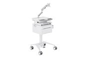 Väggfäste, AV-Möbel - Multibrackets M Basic cart - for LCD display / keyboard / mouse / notebook - with drawer gas lift arm - white silver - Max 7.5 kg - recommended for - 7350105219610