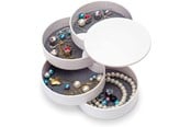 Annan personlig vård - UNIQ Rotatable Round Jewelry Box with 4 Compartments – White - 6844
