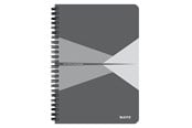 Block och Anteckningsböcker - Leitz Office Notebook A5 linjerad, trådbunden med PP-omslag, grå - 44991085
