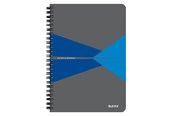 Block och Anteckningsböcker - Leitz Office Notebook A5 rutad, trådbunden med PP-omslag, blå - 44981035