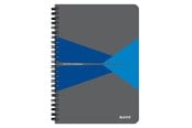 Block och Anteckningsböcker - Leitz Office Notebook A5 linjerad, trådbunden med kartongomslag, blå - 44591035