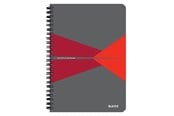 Block och Anteckningsböcker - Leitz Office Notebook A5 rutad, trådbunden med kartongomslag, röd - 44581025