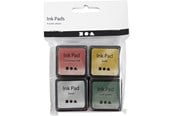 Hobby Tillbehör - Creativ Company - Stamping ink Gold/Lime Green/Christmas Red/Silver 4 pcs. - 285344