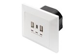 Övriga kablar - DIGITUS DA-70618 - USB-outlet - 2 USB sockets 1 USB-C socket - RAL 9003 signal white - DA-70618