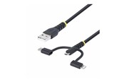 USB-kabel - StarTech.com 3.3ft USB Multi Charging Cable Lightning/Micro-USB/Type-C - USB cable kit - 1 m - RLTCUB1MBK