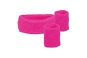 Outfits & kostymer - Boland - Sweatbands Neon Pink 3 pcs. - 01895