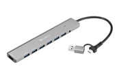 USB Hub - Sandberg 7-Port Type-A USB3.0 Hub USB Hub - USB 3.0 - 7 porte - Silver - 136-66