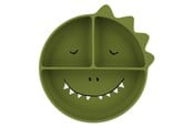 Babyleksaker - Trixie Baby - Silicone Plate with Compartments and Suction Cup - Mr. Dino - 96-439