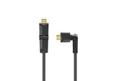 Displaykabel - Hama HDMI Cable Ethernet Rotating Gold Black 3m - X1122111