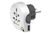 Strömkabel (extern) - Q2Power - power connector adapter with USB charge adapter - power CEE 7/7 - 2USB-EU