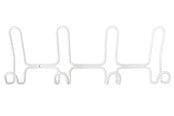 Fästen & gångjärn - Home>it designer coat rack with 4+4 hooks white - 12131