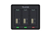 Actionkamera tillbehör - TELESIN S0-BCG-12-TGP Triple Battery Charger - S0-BCG-12-TGP
