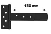 Fästen & gångjärn - Home>it T-hinge matt black 150 x 30 mm zinc-coated carbon steel - 20501