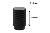 Fästen & gångjärn - Home>it knurled slim furniture knob Ø17x26 mm matte black 2 pcs. - 21284