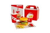 Träleksaker - Bigjigs Wooden Burger and Fries Set 48pcs. - 37024