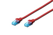Nätverkskabel - DIGITUS CAT 5e U-UTP Patch Cord - 0.5m - Röd - 0.5 meter - DK-1512-005/R