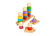Träleksaker - Bigjigs Wooden Rainbow Family Stacking Toy 25pcs. - 37009