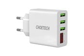 Mobile - Adapters & Chargers - Choetech 15W 3-Port USB-A Wall Charger with Display White - C0027-WH