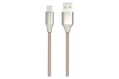 USB-kabel - GreyLime Braided USB-A to USB-C Cable Beige 1 m - C21AC1M02