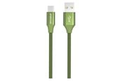 USB-kabel - GreyLime Braided USB-A to USB-C Cable Green 1 m - C21AC1M03