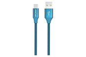 USB-kabel - GreyLime Braided USB-A to USB-C Cable Blue 2 m - C21AC2M01