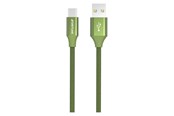 USB-kabel - GreyLime Braided USB-A to USB-C Cable Green 2 m - C21AC2M03