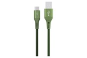 USB-kabel - GreyLime Braided USB-A to USB-C Cable Green 3 m - C21AC3M03