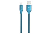 USB-kabel - GreyLime Braided USB-A to MFi Lightning Cable Blue 1 m - C21AL1M01