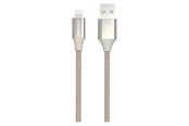 USB-kabel - GreyLime Braided USB-A to MFi Lightning Cable Beige 1 m - C21AL1M02