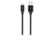 USB-kabel - GreyLime Braided USB-A to MFi Lightning Cable Black 2 m - C21AL2M04