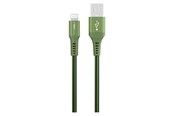 USB-kabel - GreyLime Braided USB-A to Lightning Cable Green 3 m - C21AL3M03