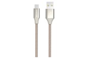 USB-kabel - GreyLime Braided USB-A to Micro USB Cable Beige 1 m - C21AM1M02