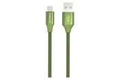 USB-kabel - GreyLime Braided USB-A to Micro USB Cable Green 1 m - C21AM1M03