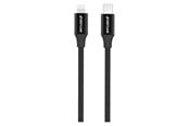 USB-kabel - GreyLime Braided USB-C to MFi Lightning Cable Black 1 m - C21CL1M04