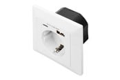 Sockel & lådor - DIGITUS DA-70615 - socket-outlet - 1 power socket 2 USB sockets - white RAL 9003 - DA-70615