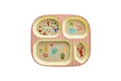 Bordsdukning - Rice - Melamine Kids 4 Room Plate - Coral Ocean Print - KIPL4-OCEI