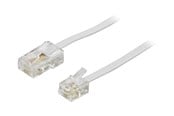 Nätverkskabel - Deltaco phone cable - 3 m - white - Vit - 3m - DEL-1703