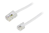 Nätverkskabel - Deltaco phone cable - 5 m - white - Vit - 5m - DEL-1705