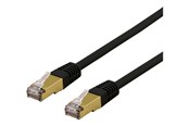 Nätverkskabel - Deltaco SFTP-61SAH - patch cable - 1 m - black - Svart - 1meter - SFTP-61SAH