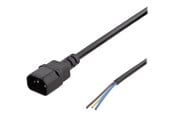 Strömkabel (intern) - Deltaco - power cable - IEC 60320 C14 to bare wire - 2 m - DEL-109UC