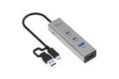 USB Hub - I-Tec Universal Charging Metal HUB 2xUSB-C + 2x USB-A Port + Power Delivery 85W USB Hub - 4 porte - Silver - CAHUBMETAL2A2CPD